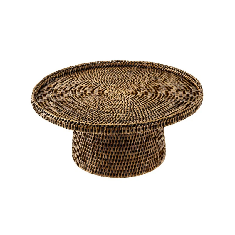 38 cm - Radici Alzata Rotonda In Rattan