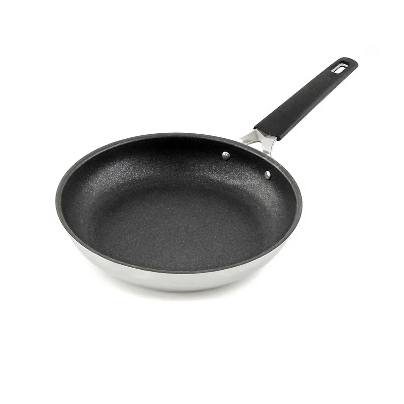 BARAZZONI Edelstahlpfanne 33-CARATI Titan Diamant antihaftbeschichtet 24 cm mit Silikongriff