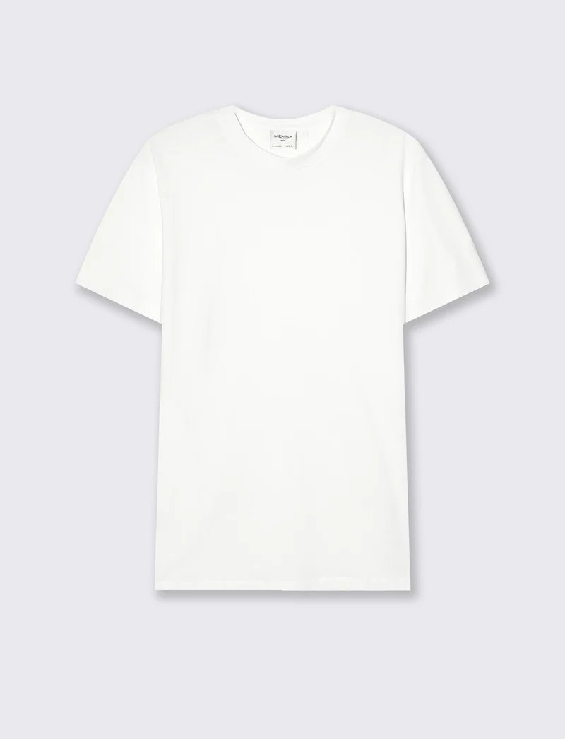 T-SHIRT BASIC IN COTONE PREMIUM REGULAR FIT - Bianco