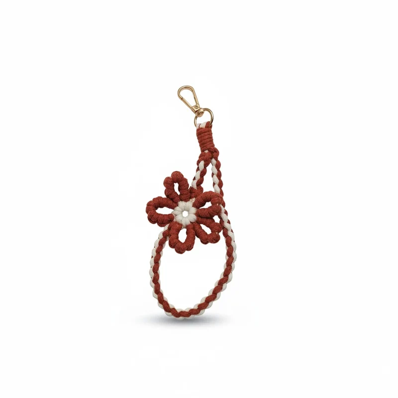 Polsino donna da borsa crochet con fiore - Arancio