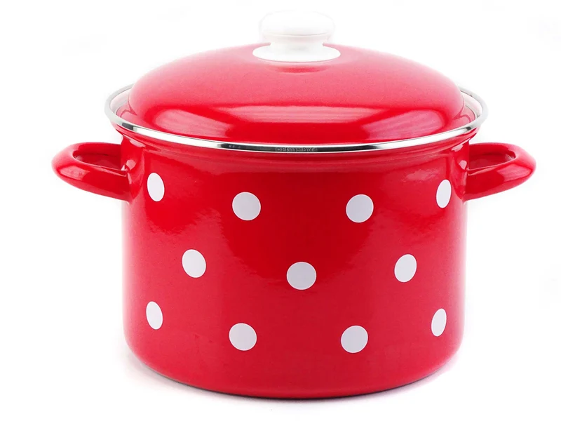 BELIS Stahl-Emaille Gemüsetopf DOTS 24 cm 8 Liter