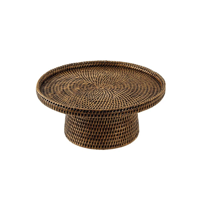 30 cm - Radici Alzata Rotonda In Rattan