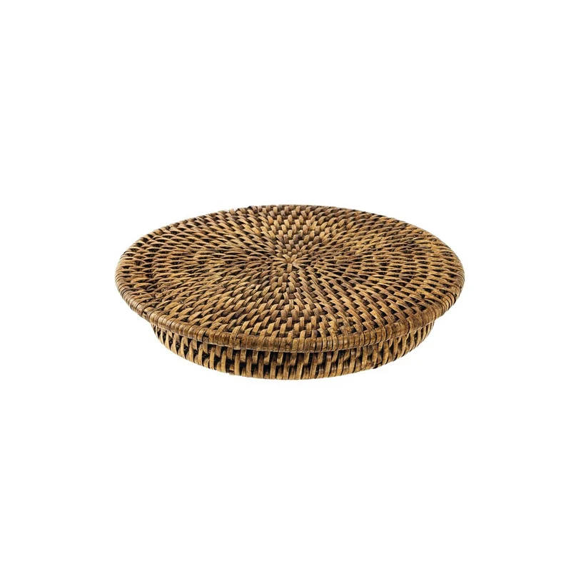 25 cm - Radici Alzata Piatto Torta In Rattan