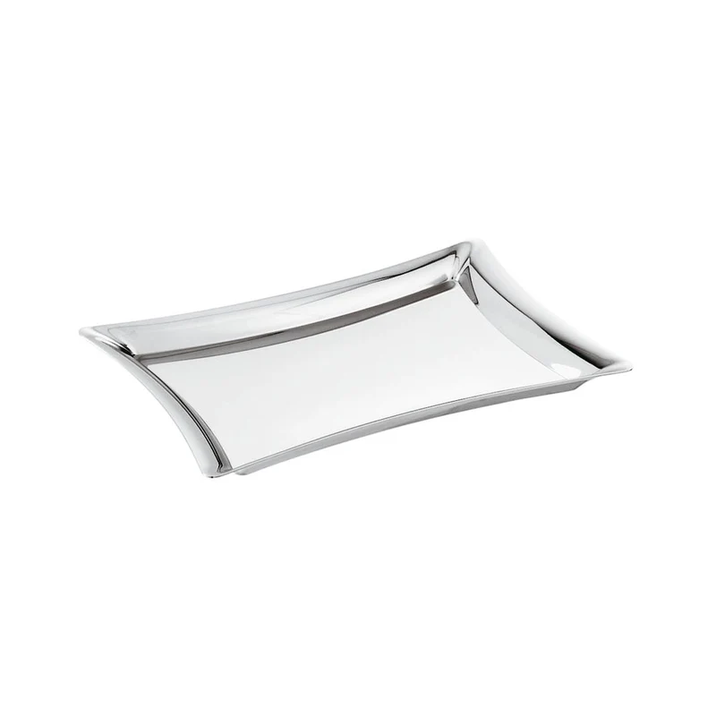 22.0x14.0 cm - Bamboo Vassoio In Acciaio Inox
