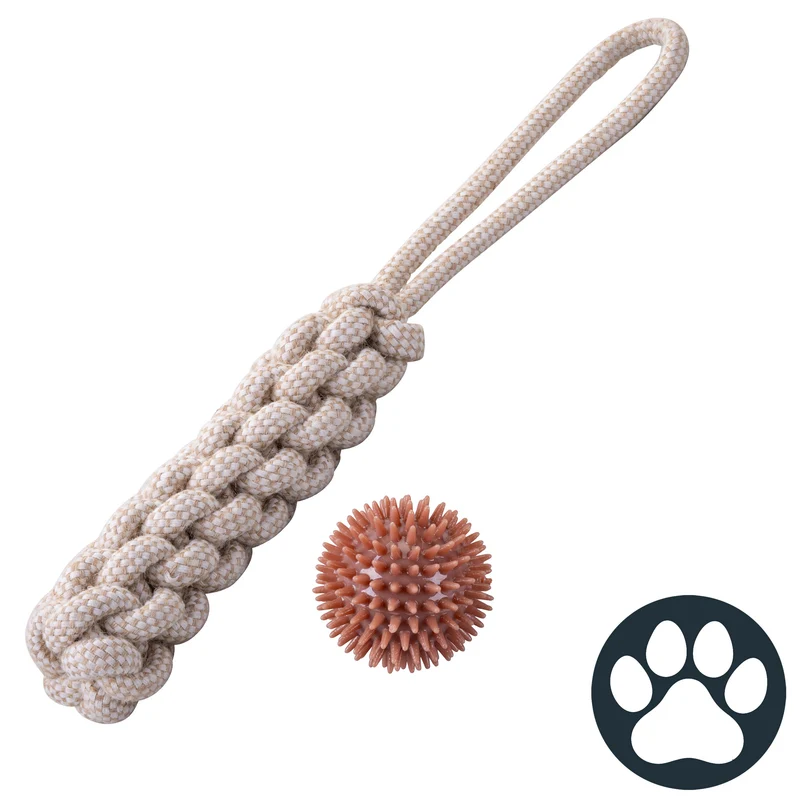 Set gioco per cani, treccia e pallina