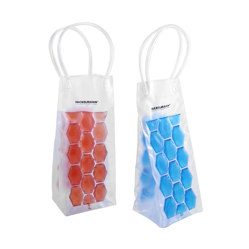 Set da 2 Sacchetti refrigeranti per bottiglie, blu e rosso