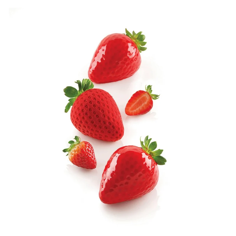 5 Forme - Fragola 120 Stampo Dolci Frutta Realistica In Silicone Cutter Incluso