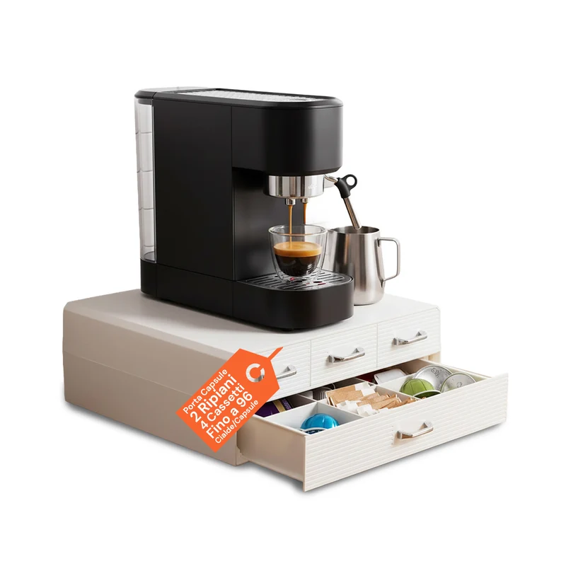 Organizer per Cialde e Capsule Caffè 4 Cassetti - Design Salvaspazio