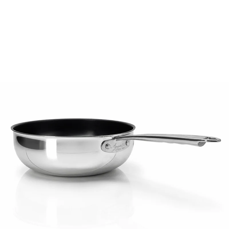 2-Ply Padella Alta Mantecare Antiaderente In Alu-Inox Con Manico 1907