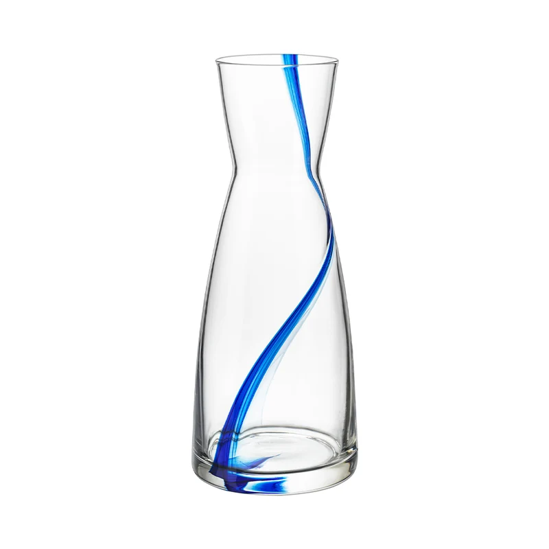 107.5 cl - Stria Blu Caraffa Acqua In Vetro - Set 6 Pz