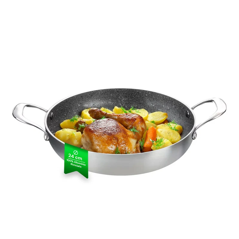 Casseruola Svasata Alta Alluminio Satinato Riciclato – Ø 24/28/32 cm