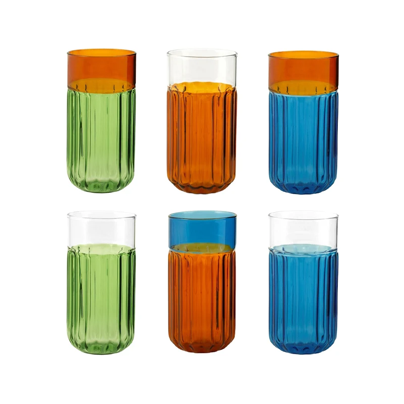 42 cl - Factory Bicchiere Bibita In Vetro Borosilicato - Set 6 Pz