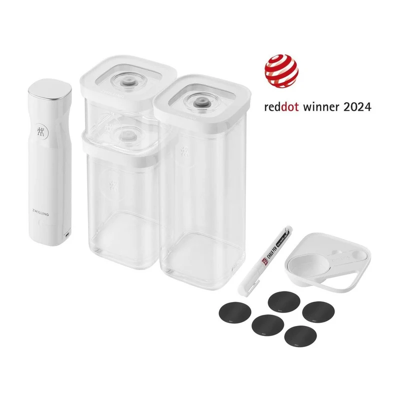 Fresh & Save Cube Set Contenitori Sottovuoto Con Pompetta Senza Fili In Plastica - Set 6 Pz