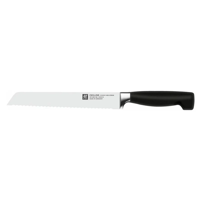 20 cm - 4 Stars Coltello Pane Seghettato In Acciaio Inox