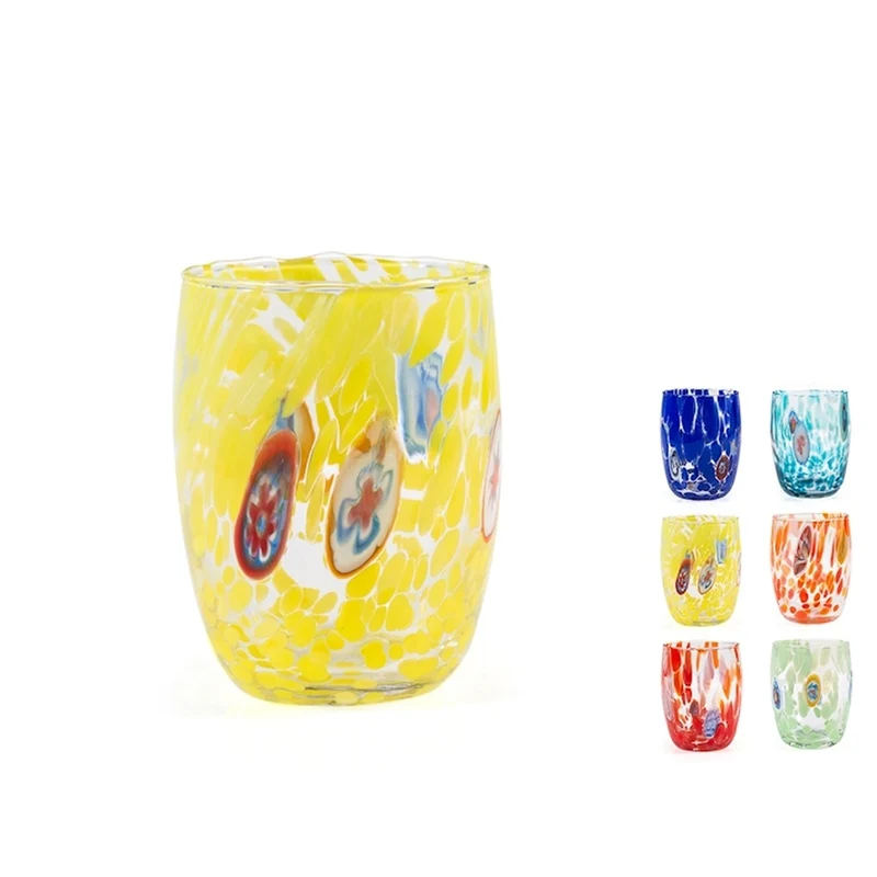 38 cl - Veneziano Bombato Bicchiere Acqua In Vetro - Set 6 Pz