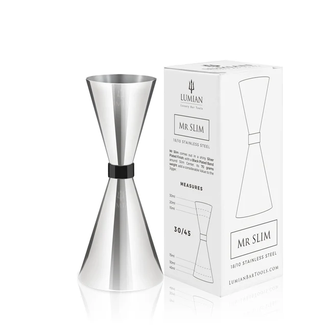 3-4.5 cl - Mr Slim Black Ruby Jigger Misurino cocktail In Acciaio Inox