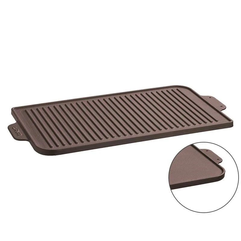 26x47 cm - Bistecchiera Grill Rettangolare In Ghisa Smaltata Reversibile