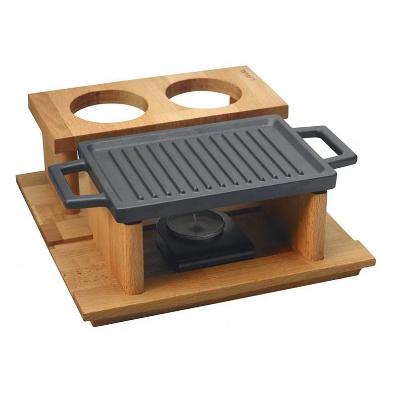 22x15 cm - Barbecue da Tavola Rettangolare In Ghisa Smaltata