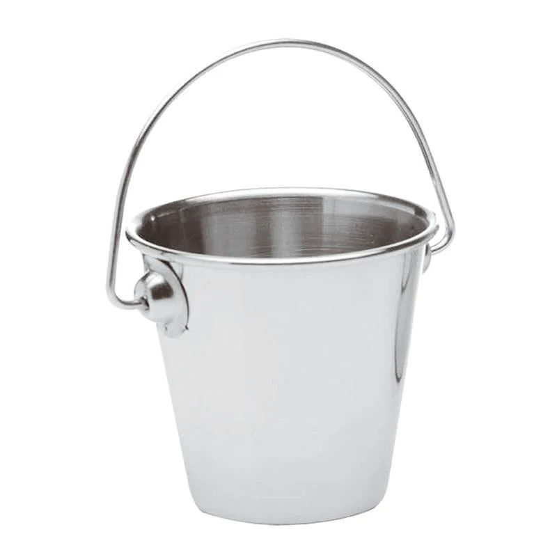 7 cm - Tableware Buffet & Display Secchiello Porta Snack In Acciaio Inox - Set 4 Pz