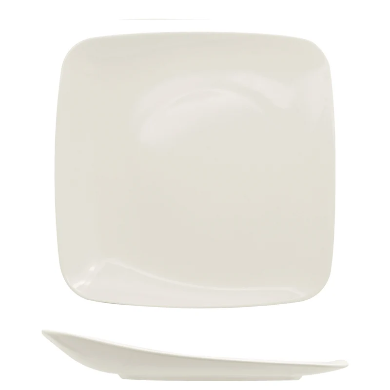 30x30 cm - Vital Square Piatto Piano In Porcellana - Set 6 Pz