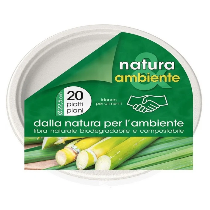 Piatti piani biodegradabili - 20 pezzi