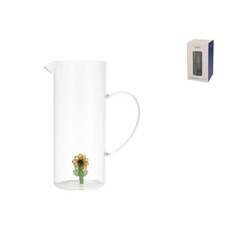 150 cl - Brocca Con Decoro In Vetro Borosilicato