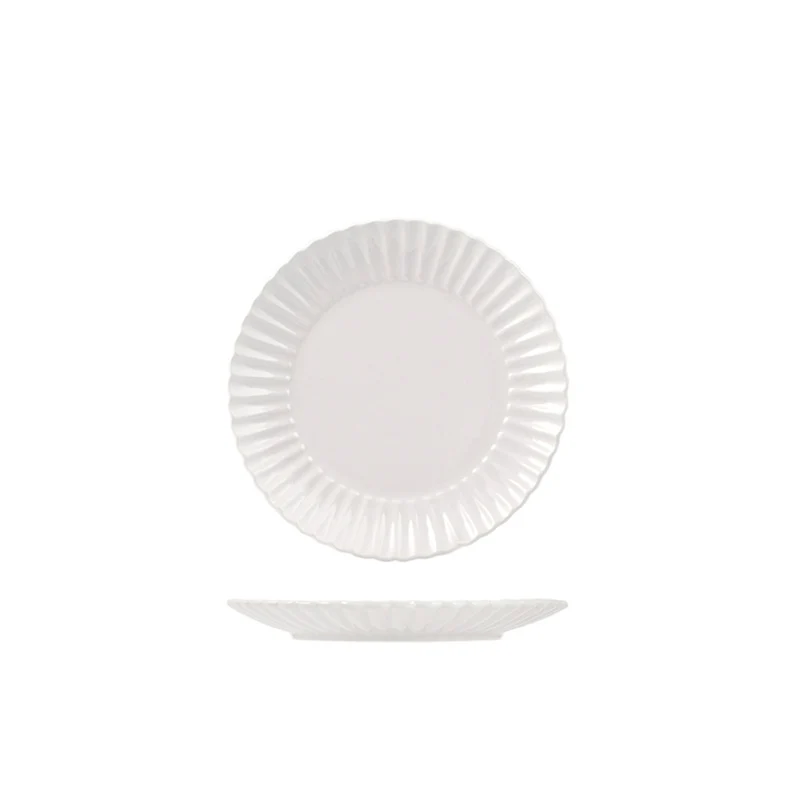 21 cm - Lotus Piatto Frutta In Stoneware - Set 6 Pz