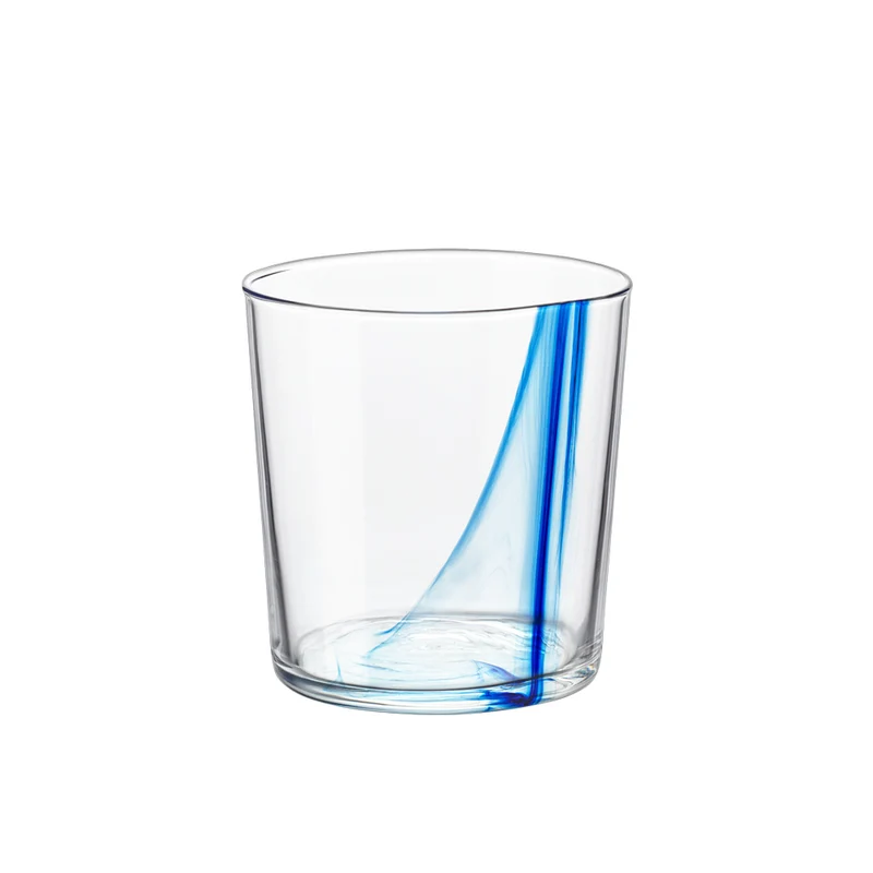 35.5 cl - Stria Blu Bicchiere Acqua In Vetro - Set 12 Pz