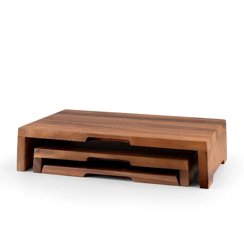 Acacia Alzate Tavola In Legno di Acacia - Set 3 Pz