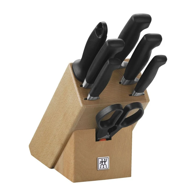 4 Stars Set Coltelli Con Ceppo In Acciaio Inox - Set 8 Pz