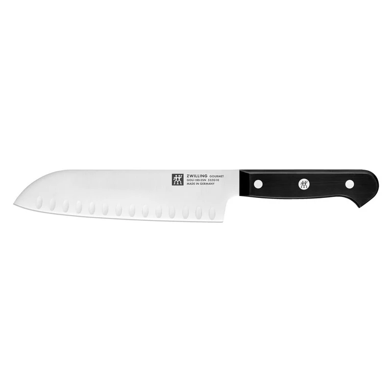 18 cm - Gourmet Coltello Santoku Alveolato In Acciaio Inox