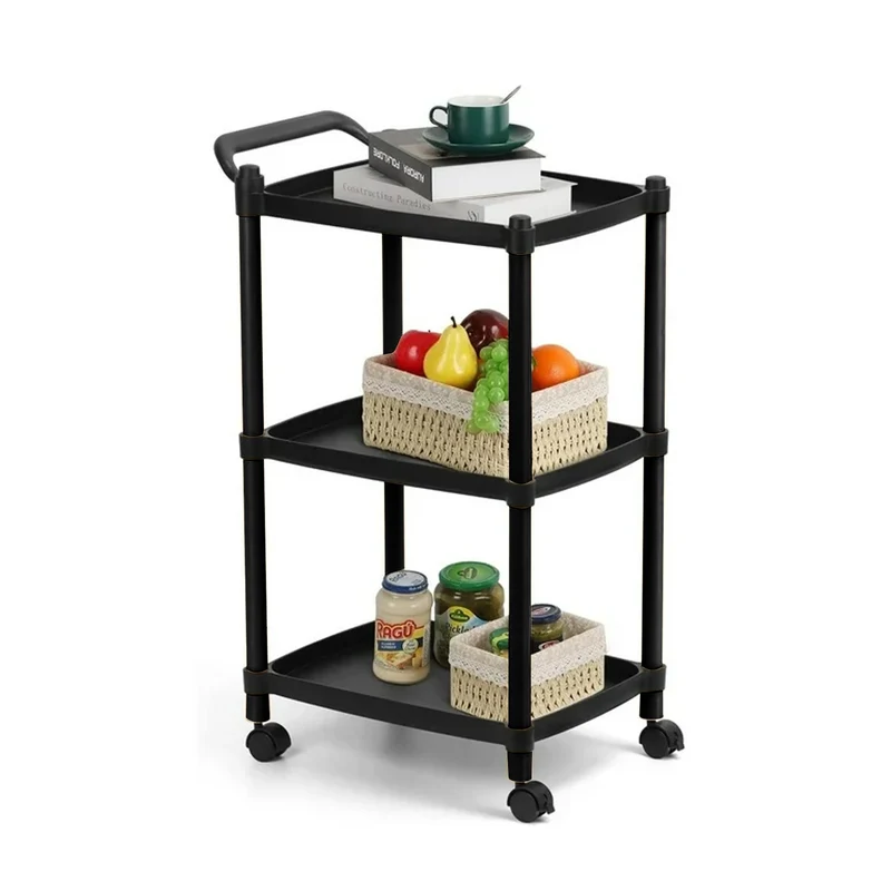 Carrello Salvaspazio con 3 Ripiani Pratico ed Elegante per Cucina e Bagno