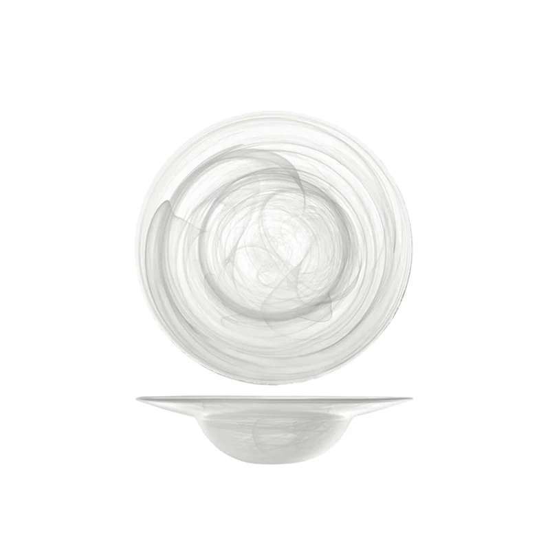 23.5 cm - Alabastro Piatto Pasta In Vetro - Set 6 Pz
