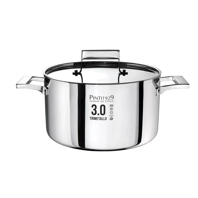 3.0 Casseruola Alta Con Coperchio Induzione In Trimetallo