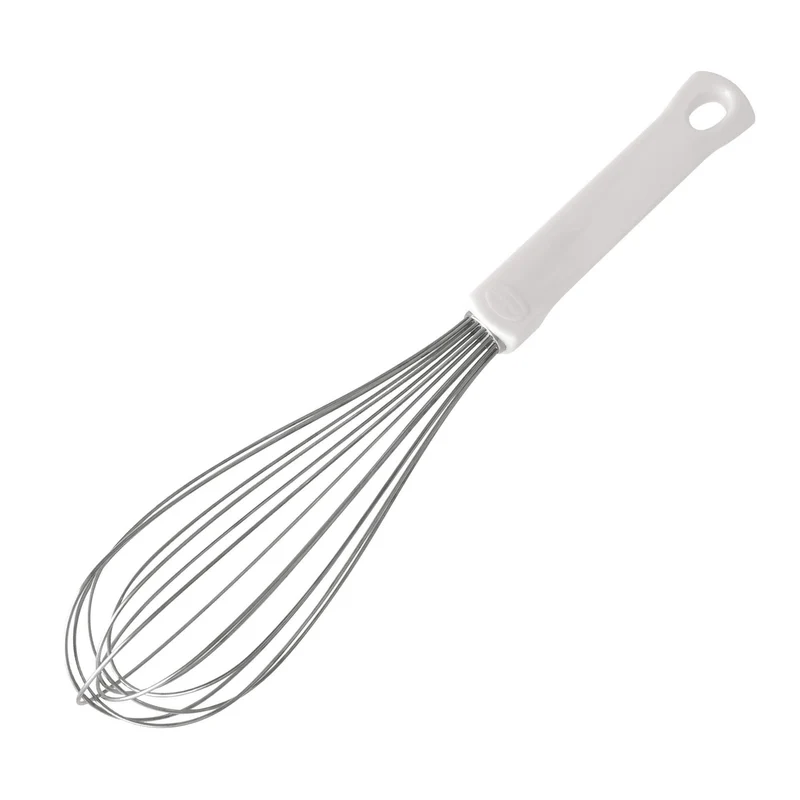 Frusta in acciaio inox con manico in plastica