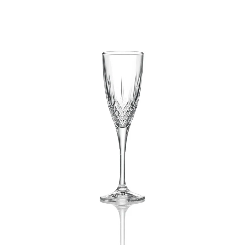 15.9 cl - London Calice Flute In Vetro Cristallino Luxion Set 6 Pz