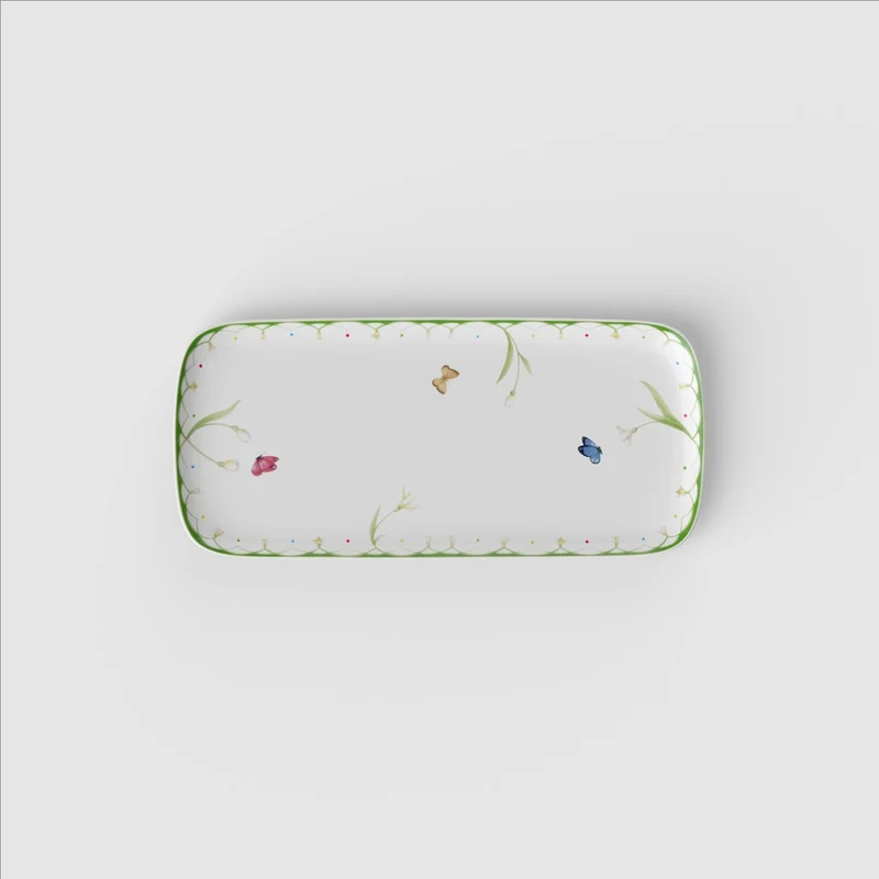 35x16 cm - Colorful Spring Vassoio Piatto Portata In Porcellana Premium