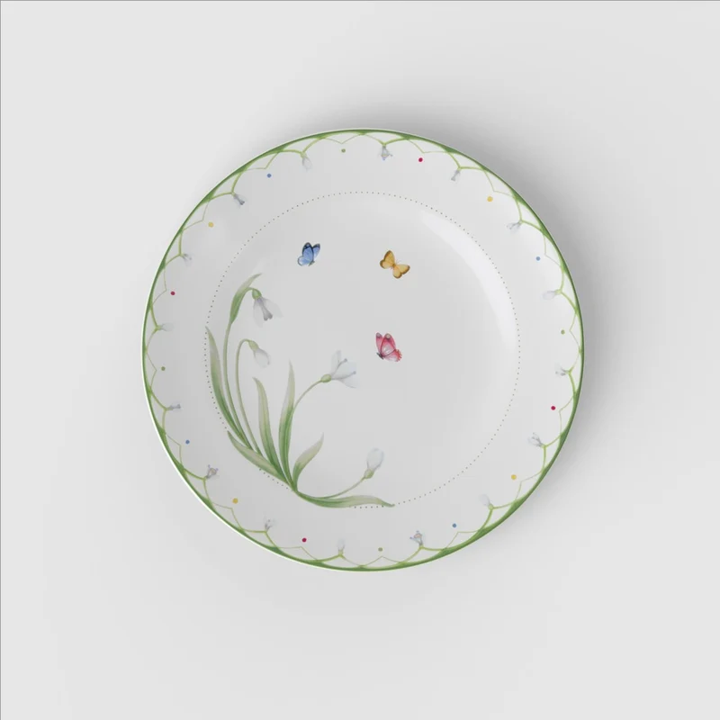 21.5 cm - Colorful Spring Piatto Dessert In Porcellana Premium - Set 6 Pz