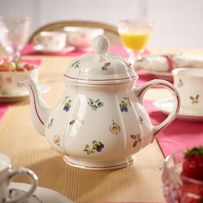 90 cl - Petite Fleur Teiera In Porcellana Premium