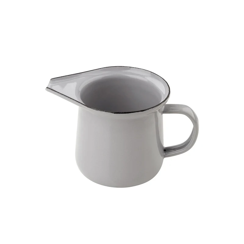 Caraffa con beccuccio in acciaio smaltato grigio chiaro, Linea Emaille