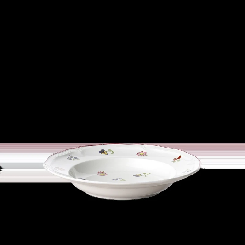 30 cl - Petite Fleur Piatto Fondo In Porcellana Premium - Set 6 Pz