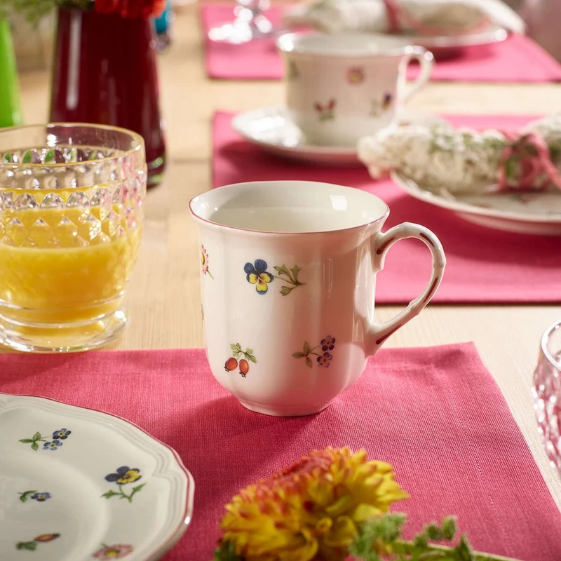 25 cl - Petite Fleur Tazza Mug In Porcellana Premium - Set 6 Pz