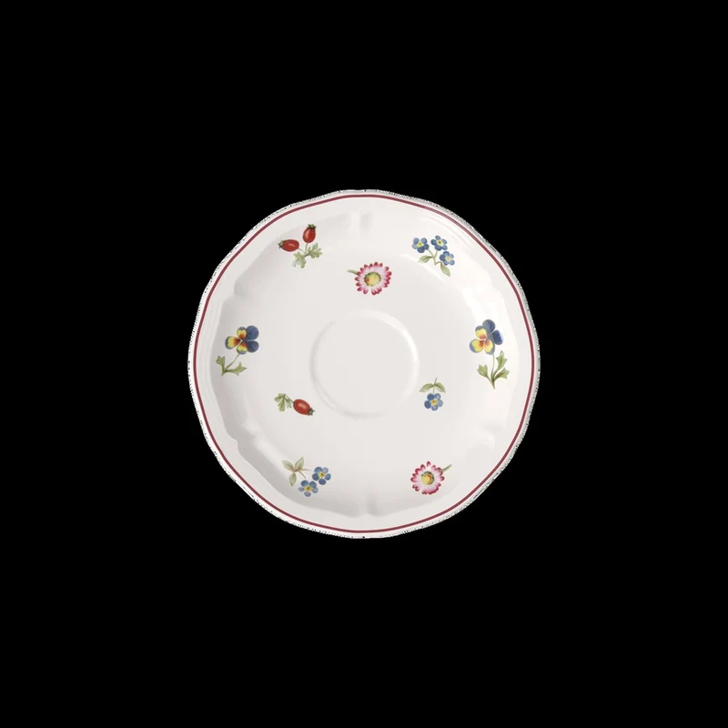 14.5 cm - Petite Fleur Piattino Tazza Tè In Porcellana Premium - Set 6 Pz