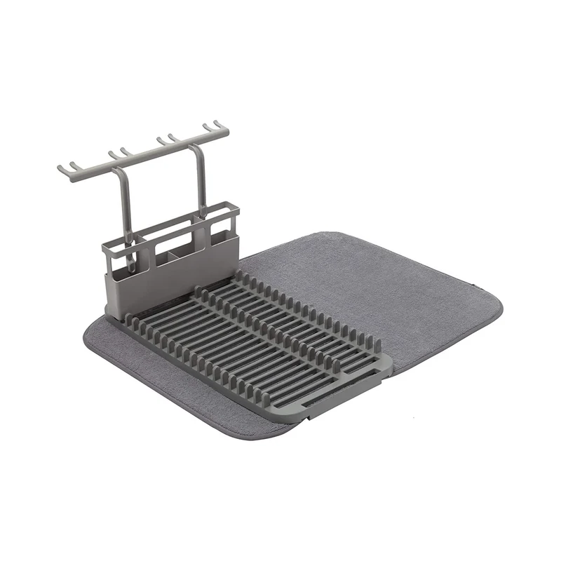 Scolapiatti In Tessuto E Plastica 61x45x27cm Grigio