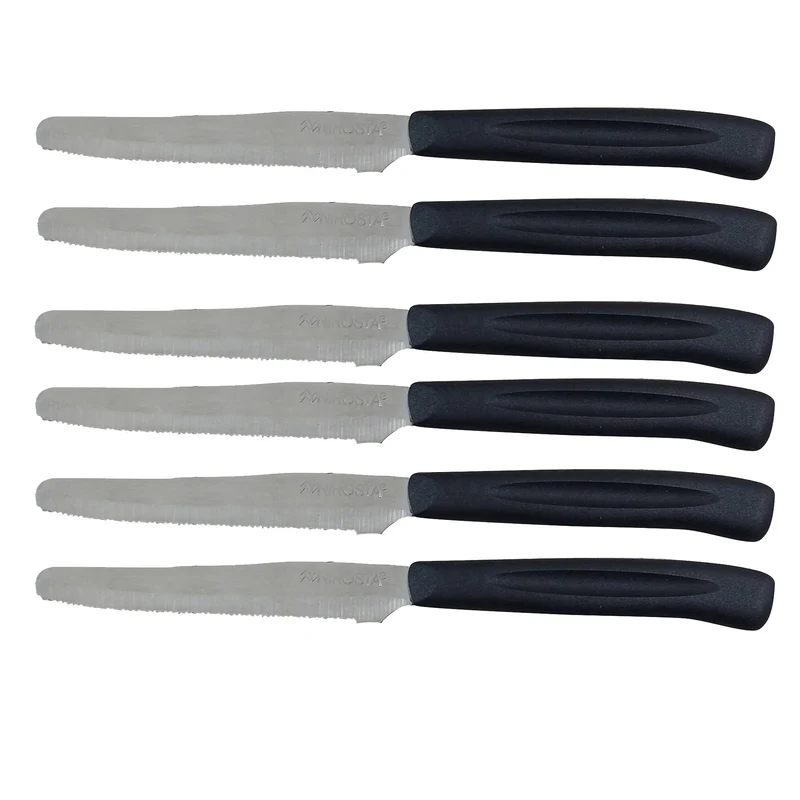 Set 6 coltelli lama seghettata con punta arrotondata