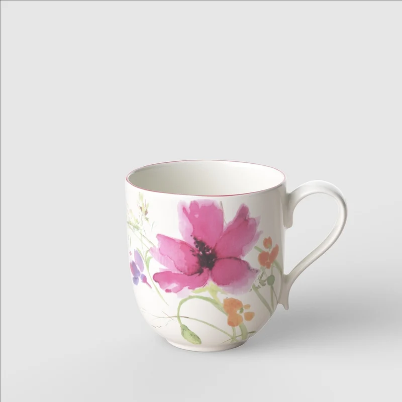 26 cl - Mariefleur Basic Tazza Mug In Porcellana Premium - Set 6 Pz