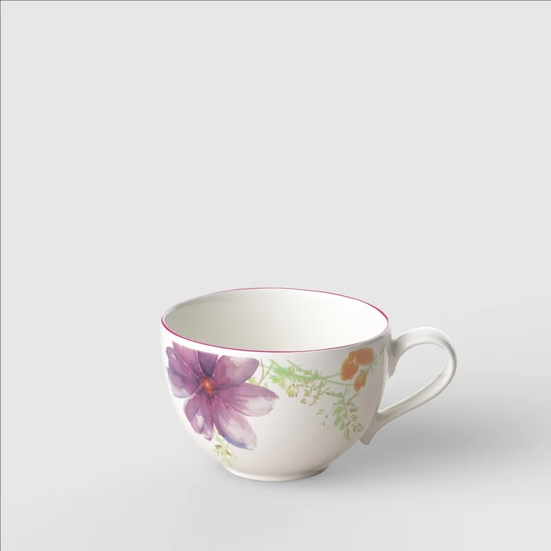 15 cl - Mariefleur Basic Tazza Tè In Porcellana Premium - Set 6 Pz