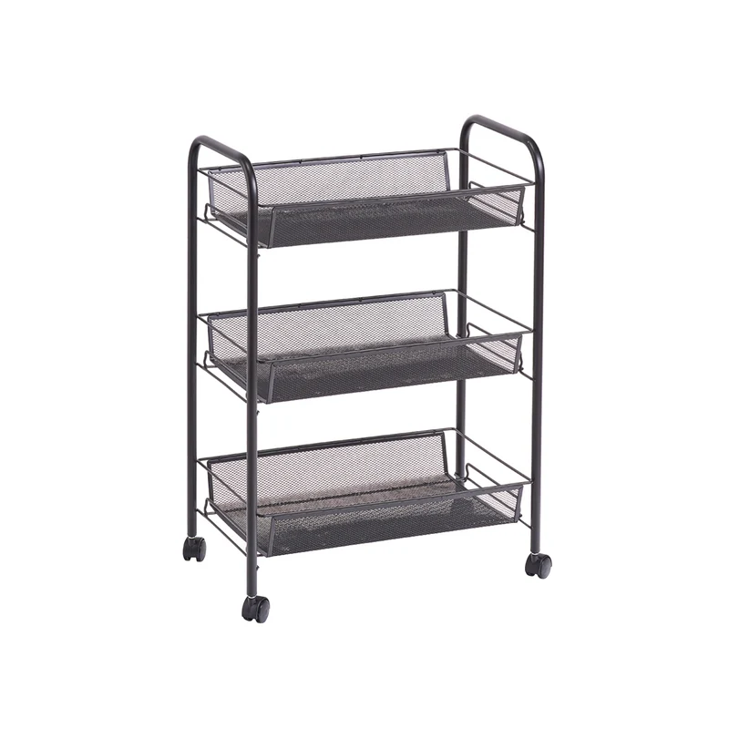 Carrello Organizer 3 Ripiani In Metallo