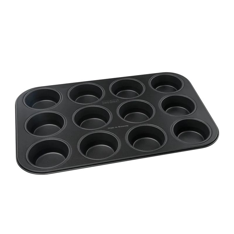 Stampo per muffin a 12 impronte Ø7 cm, Linea Black Metallic