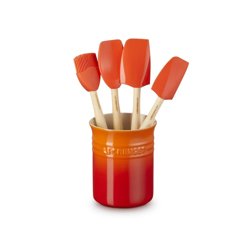 Craft Evolution Set Spatole Cucina In Silicone Con Contenitore In Gres Vetrificato Set 5 Pz
